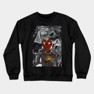 Enigmatic Maya Digital Collectible - Character with RobotMask, AfricanEye Color, and GlassSkin on TeePublic Crewneck Sweatshirt